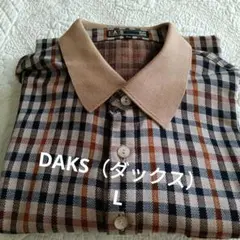 DAKS（ダックス） チェック 長袖 ポロシャツ プルオーバー L