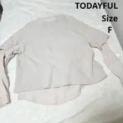 【オシャレ⭐TODAYFUL】アイボリー　レイヤードトレーナー　サイズFのサムネイル