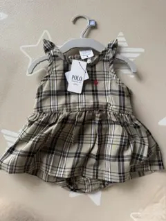 バースデイ　ポロ　POLO BCS チェックワンピロンパース
