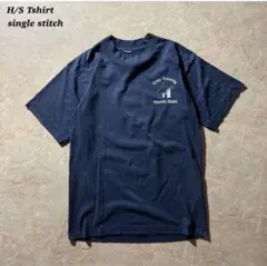 90s H/S Tshirtシングルステッチ古着ネイビー企業ロゴCBOY美品レア