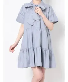 merry jenny フリルボウタイミニワンピース