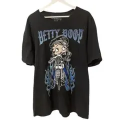 【公式】Betty Boop ベティちゃん バイク ファイヤーパターン Tシャツ
