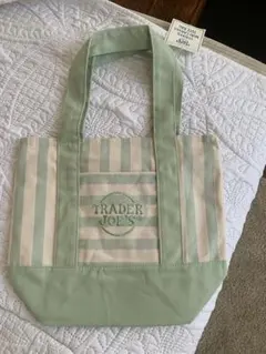 Trader Joe's 限定トートミニバッグストライプグリーンのサムネイル