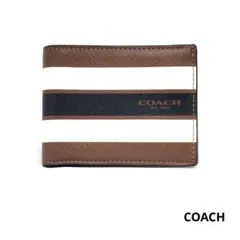 COACH　コーチ　二つ折り財布　ボーダー