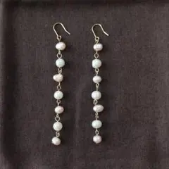 淡水バロックパール ピアス　ロング