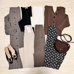 ♡お買い得♡すぐ使えるモカブラウン系コーデセット ナチュラルクチュールなど7点