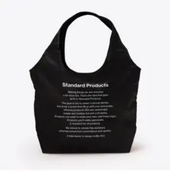0200 スタンダードプロダクツ エコバッグ ロングロゴ 保冷 黒 ショッピ