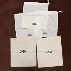 【未使用】ZARA 巾着袋 ホワイト 収納袋　5枚セット