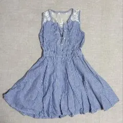 子ども服　ノースリーブワンピース　夏　春　140 女の子　青色