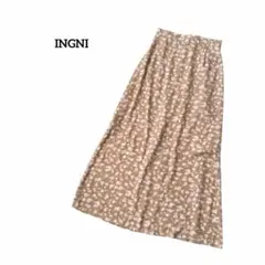 新品 イング ロングスカート 花柄 Aライン M ナチュラル フェミニン 春