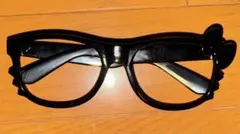 キティ型 耳付きブラックメガネ