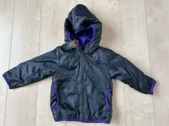 新品　防寒ジャンパー95cm アウター　黒✖️紫　ドット