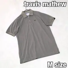 【Travis Mathew】オリーブグリーン ポロシャツ ゴルフ ロゴ刺繍 M