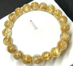 ☆黄金光沢・極太金針☆高品質タイチンルチルクォーツブレスレット12 