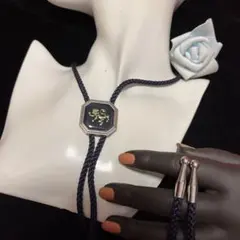 할인 빈티지 블랙 & 골드 루프 타이