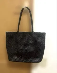 ノーブランド ブラック 編み込み トートバッグ - メルカリ