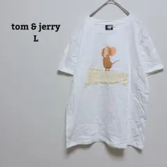 トムとジェリー　Tシャツ　プリント　綿　コットン100　ジェンダーレス　半袖　Lのサムネイル