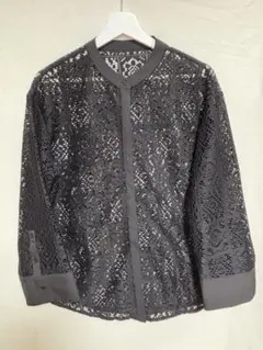 JUNOAH ブラックレース長袖シャツ ブラック M