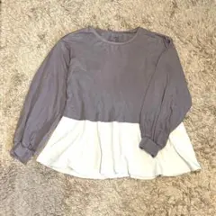 150cm★グローバルワーク 重ね着風 ロングTシャツ パープル