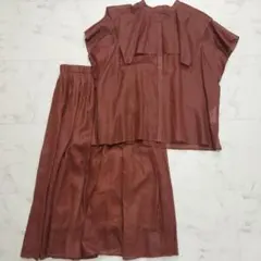 23区　シアーフィルムブラウス　スカート　セットアップ　大きいサイズ46