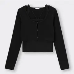 GU クロップドカーディガン ブラック Mサイズ【値下げ⭕️】