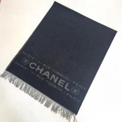 【美品】CHANEL シャネル カシミア 大判 マフラー ストール ココマーク