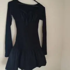 美品　GRL 黒　ドッキングバルーンミニワンピース[pm600]　M