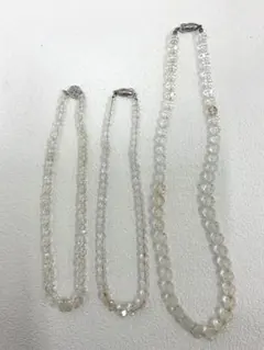 50.256【ネックレス　3本セット】シルバー　ヴィンテージ　本水晶
