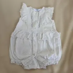 familiar ホワイトロンパース 70cm