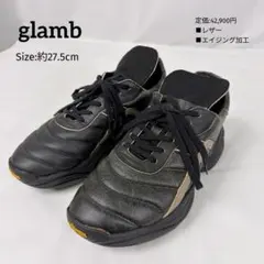glamb レザースニーカー L　27.5 良品 キルティングステッチ 黒 厚底のサムネイル