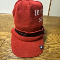 le coq sportif 赤 ニット帽 キャップスタイル