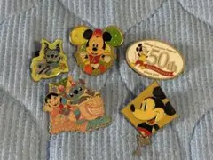 Disney ピンバッジ 5種セット【周年バッジ】