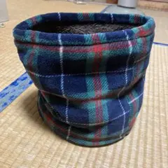 ネイビー系チェック ネックウォーマー