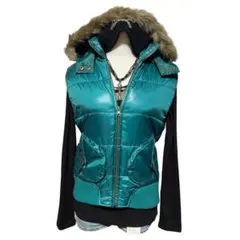 00s y2kファーフード中綿ベスト平成ギャルグランジお兄系NANAフェアリー