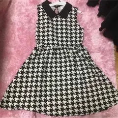 千鳥格子 ノースリーブワンピース【送料込】