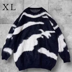 長袖ニット セーター XL オーバーサイズ ゆるだぼ 白 黒