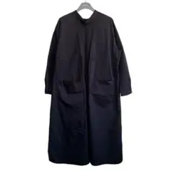 【美品】TOMORROWLAND バンドカラー ロングシャツワンピース ブラック