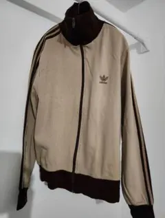 70s adidas トラックジャケット ベージュ ブラウン ヴィンテージ 希少