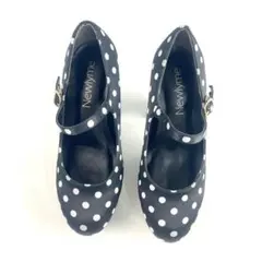 新品 美フォルム 11cm太ヒール 痛くない ストラップ パンプス 25cm 黒