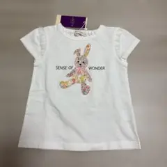 【新品タグ付き】センスオブワンダー90㎝リバティうさぎアップリケTシャツ