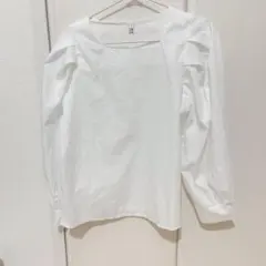 ❤️新品未使用❤️ブラウス レディース スクエアネック パフスリーブブラウス S 白