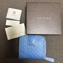 GUCCI 二つ折り財布 ブルー