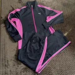 PUMA セットアップ ジャージ ブラック×ピンク　上Mサイズ　下 Sサイズ