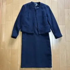 [SALE]セオリーツイード ノーカラージャケット ワンピースセットアップ