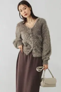 【いいね不要】GLOBAL WORK シャギーカーディガン スカート セット