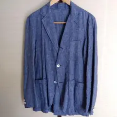 THOROUGH STITCH スルーステッチ リネン ジャケット 青 36