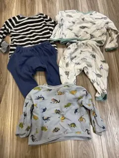 après les cours 恐竜プリント リブ編みパジャマ　80 まとめ売り