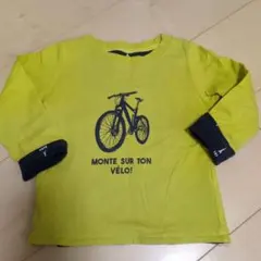 BeBe 自転車プリント Tシャツ 100サイズ 黄緑