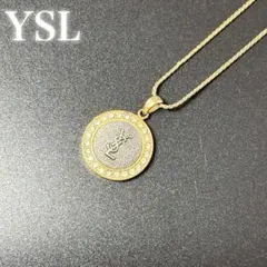 イヴサンローラン　ネックレス　ゴールド　ラインストーン　YSLのサムネイル