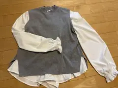 ⭐️新品未使用⭐️coca 長袖ブラウス・ニットベストセット(グレー)